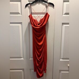 Forever 21 Red Backless Draped Dress